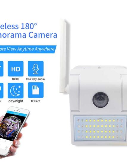 1080P HD Waterproof IR Camera Dual Light Source Super Wide-angle Wall Lamp WIFI Network Surveillance Camera Outdoor