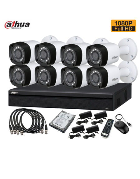 8 CCTV Cameras Package – Dahua 1080P – 2MP