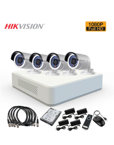 4 CCTV Cameras Package – Hikvision 1080P – 2MP