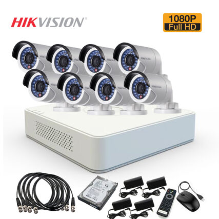 8 CCTV Cameras Package – Hikvision 1080P – 2MP