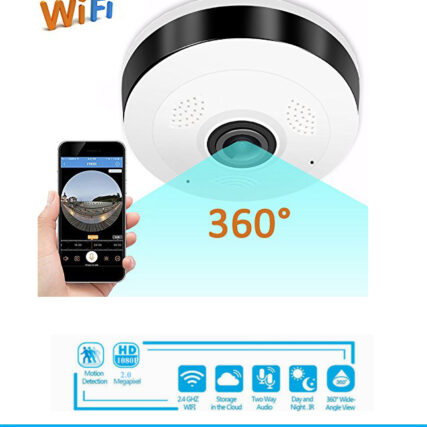 Wireless Wifi CCTV Camera 360 Panoramic Fisheye 3D