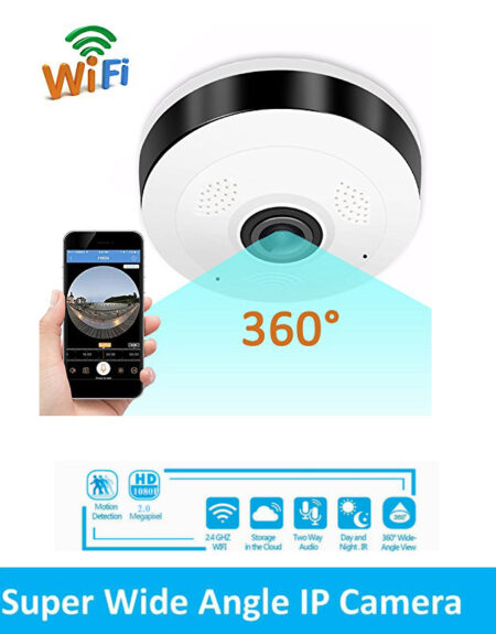 Wireless Wifi CCTV Camera 360 Panoramic Fisheye 3D